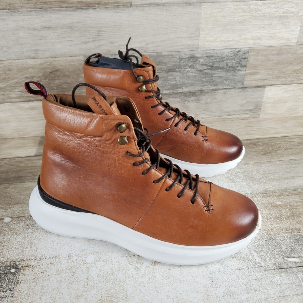 Thomas & Vine Jonah Hybrid Mens Shoes Sz 10 Cognac Lace Up Mid Top Sneakers